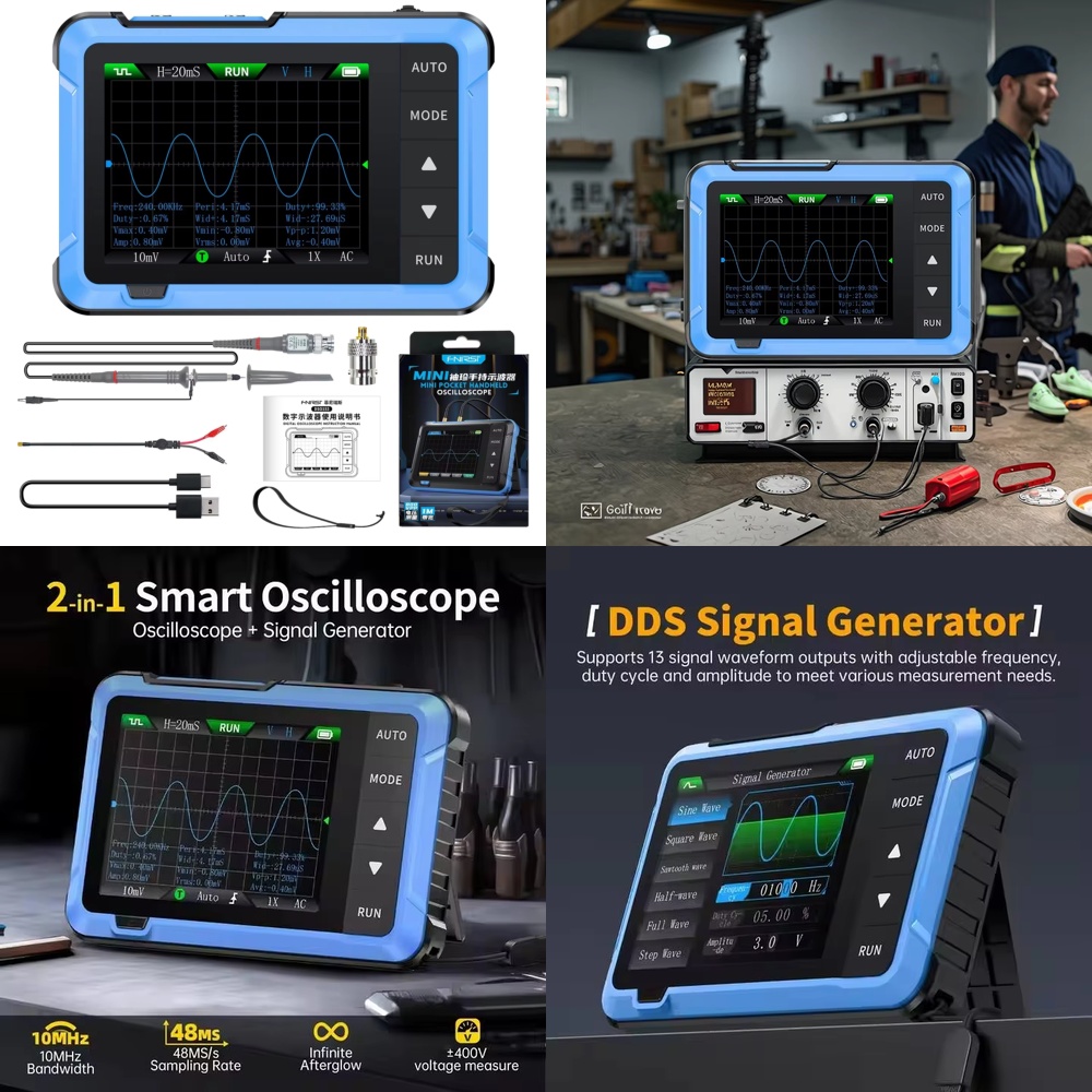 Electronics Repair Tool - Oscilloscopio Digitale Portatile 2 in 1